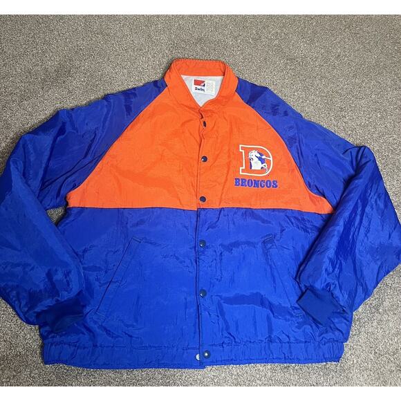 Swingster Other - Vintage Broncos NFL Nylon 80s Button Up Jacket XL Made In USA Swingster